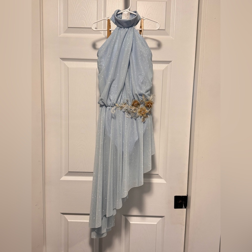 Blue Glitter Dance Costume